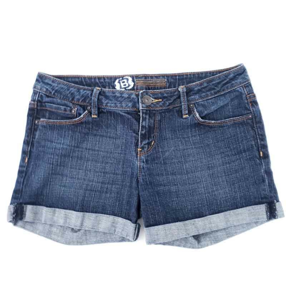 Bullhead Denim Jean Shorts, Size 9, Rolled Cuff, Dark Wash, Summer Shorts